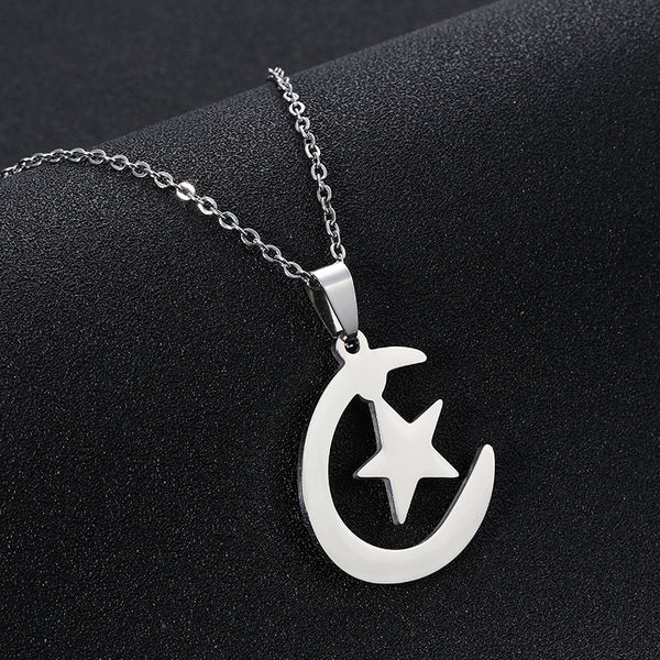 middle east arab moon star pendant necklace for stainless steel men/women muslim necklace islamic religious jewelry gift, Silver
middle east arab moon star pendant necklace for stainless steel men/women muslim necklace islamic religious jewelry gift, Silver