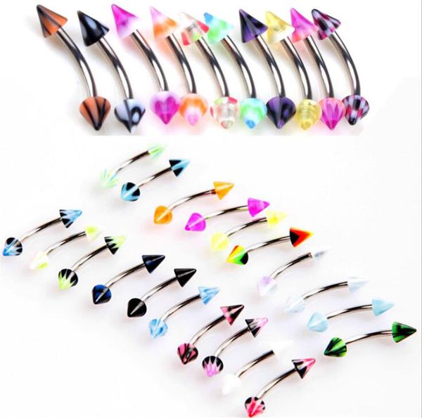 5/10/30x wholesale bulks body jewelry spike curved eyebrow barbell piercing steel acrylic ear cartilage tragus piercing jewelry, Slivery;golden
5/10/30x wholesale bulks body jewelry spike curved eyebrow barbell piercing steel acrylic ear cartilage tragus piercing jewelry, Slivery;golden