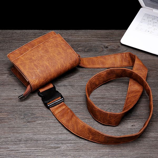 new retro leather portable mobile phone shoulder bag messenger bag