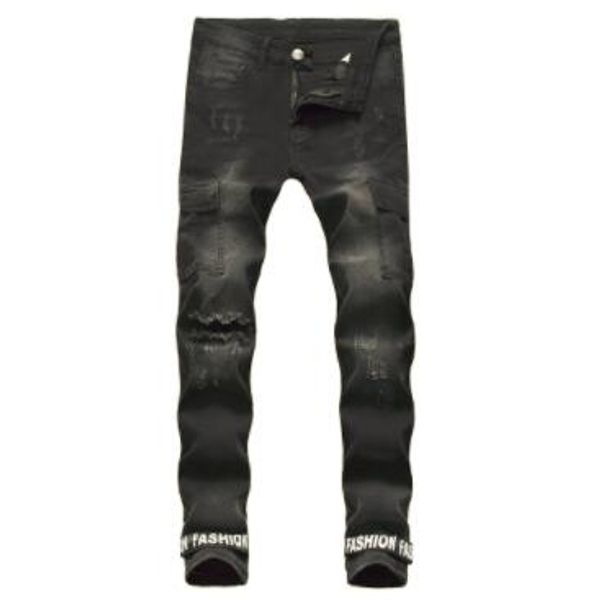 ripped hip-hop jeans men fashion swag biker skinny jeans hole cotton black brand kanye west style motorcycle, Blue
ripped hip-hop jeans men fashion swag biker skinny jeans hole cotton black brand kanye west style motorcycle, Blue
