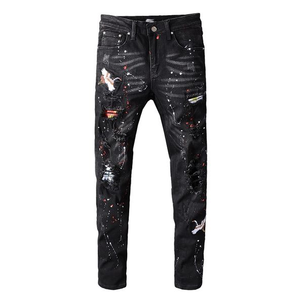 2019 autumn mens ripped patches skinny blue jeans designer distressed badge slim fit motorcycle biker hole beggar hip hop denim pants 605
2019 autumn mens ripped patches skinny blue jeans designer distressed badge slim fit motorcycle biker hole beggar hip hop denim pants 605