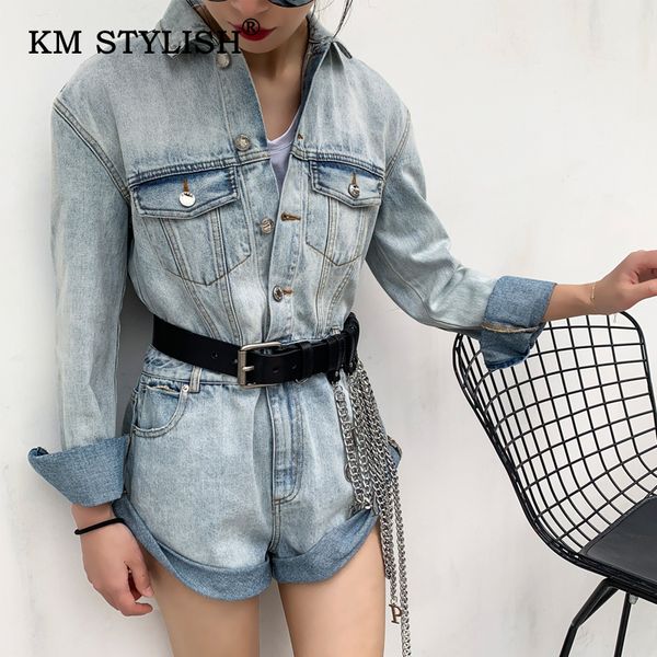 km stylish 2019 autumn new women denim romper light blue washed workwear pocket casual jumpsuit female long-sleeve jumpsuit, Black;white
km stylish 2019 autumn new women denim romper light blue washed workwear pocket casual jumpsuit female long-sleeve jumpsuit, Black;white