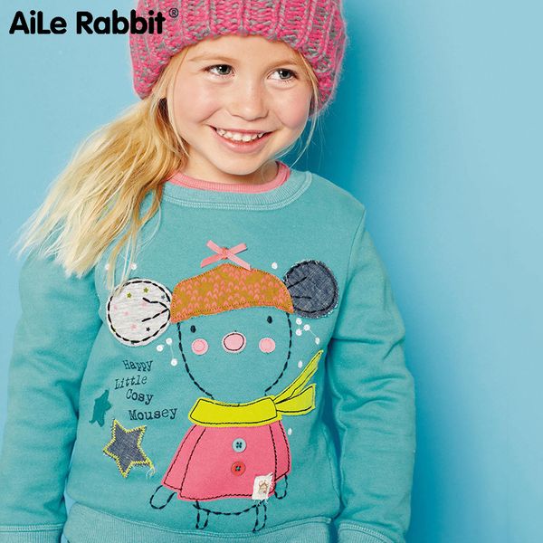 aile rabbit style brand children's wear autumn new long sleeved children's t-shirt cartoon mouse fashion girl y190516, Blue 
aile rabbit style brand children's wear autumn new long sleeved children's t-shirt cartoon mouse fashion girl y190516, Blue