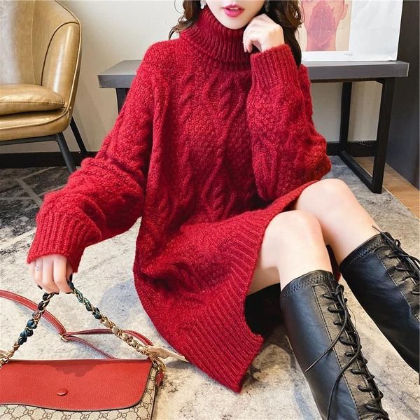 2020 long thickening loose women winter sweater dress pullover pull femme turtleneck sueter jersey mujer jumper autumn knitting, White;black
2020 long thickening loose women winter sweater dress pullover pull femme turtleneck sueter jersey mujer jumper autumn knitting, White;black
