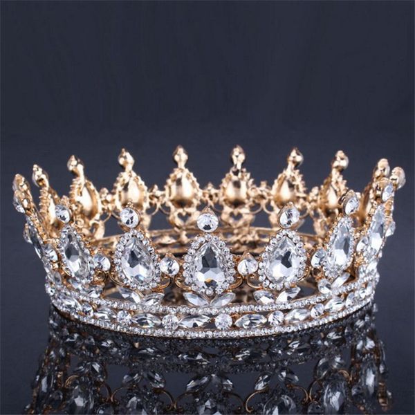 vintage baroque queen king bride tiara crown for women headdress prom bridal wedding tiaras and crowns hair jewelry accessories, Golden;white
vintage baroque queen king bride tiara crown for women headdress prom bridal wedding tiaras and crowns hair jewelry accessories, Golden;white