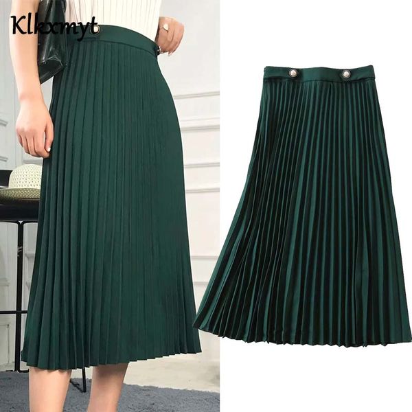 klkxmyt england office lady elegant vintage pleated solid satin midi skirt women faldas mujer moda 2020 long skirts womens, Black
klkxmyt england office lady elegant vintage pleated solid satin midi skirt women faldas mujer moda 2020 long skirts womens, Black