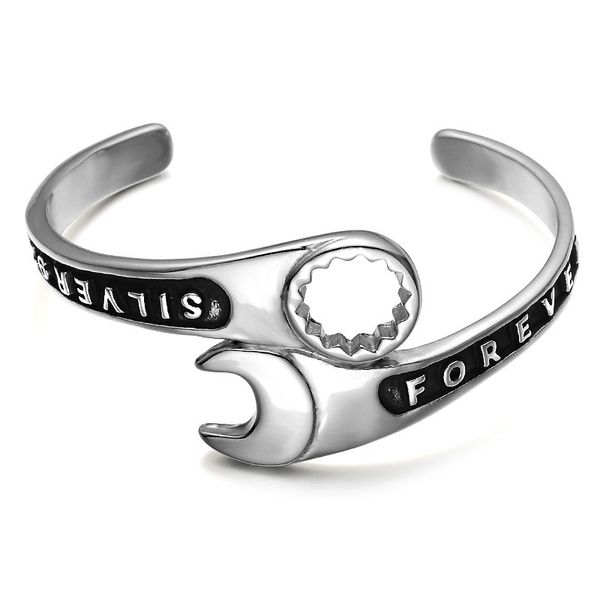 new fashion stainless steel mens hip hop rock wrench open bangle bracelet punk locomotive rapper jewelry birthday gifts for guys wholesale, Black
new fashion stainless steel mens hip hop rock wrench open bangle bracelet punk locomotive rapper jewelry birthday gifts for guys wholesale, Black