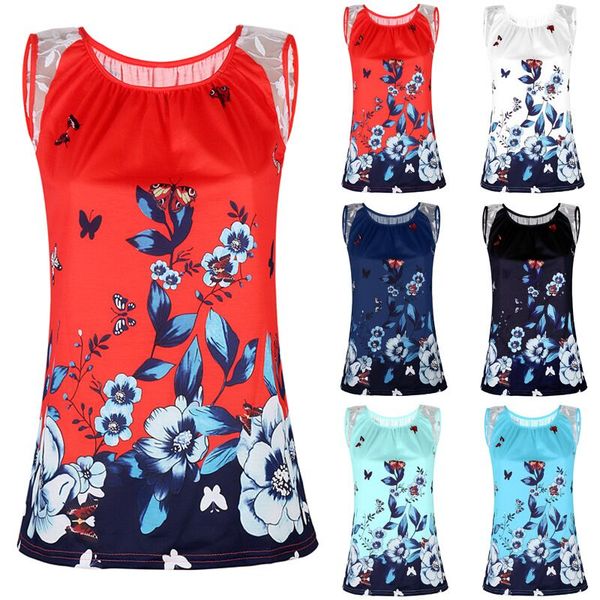 women's round neck printed lace sleeveless t-shirt women's casual vests t-shirts printed t-shirt s-5xl, White
women's round neck printed lace sleeveless t-shirt women's casual vests t-shirts printed t-shirt s-5xl, White