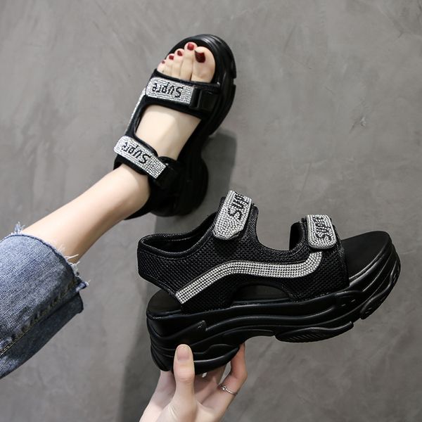 shiny crystal mesh sport sandals women open toe platform wedge sandals summer outdoor fashion beach shoes black beige 2020
shiny crystal mesh sport sandals women open toe platform wedge sandals summer outdoor fashion beach shoes black beige 2020