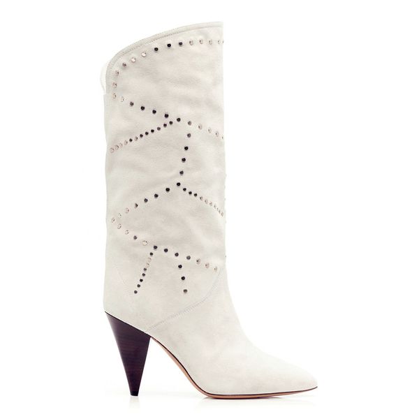 fashion winter suede leather white mid calf boots western rivet stud boots design pointed toe spike heels cowboy for women, Black
fashion winter suede leather white mid calf boots western rivet stud boots design pointed toe spike heels cowboy for women, Black