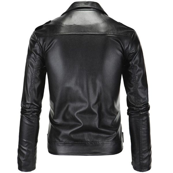 autumn and winter large size men's wear korean-style slim fit locomotive leather coat casual fold-down collar oblique zipper lea, Black
autumn and winter large size men's wear korean-style slim fit locomotive leather coat casual fold-down collar oblique zipper lea, Black