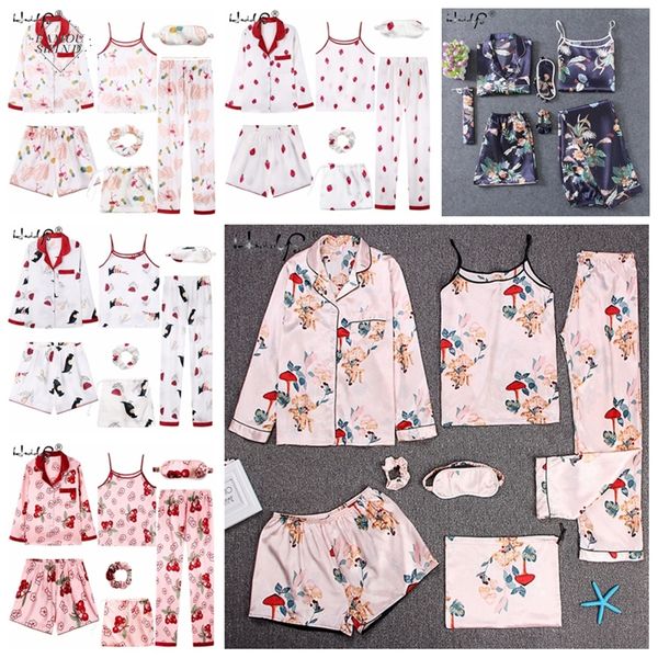 sleepwear 7 pyjamas womens strap pieces pink sets satin silk homewear sleepwear pyjamas pajamas set pijamas for woman, Black;red
sleepwear 7 pyjamas womens strap pieces pink sets satin silk homewear sleepwear pyjamas pajamas set pijamas for woman, Black;red