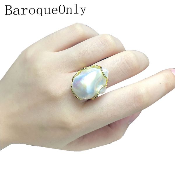 baroqueonly high luster white baroque pearl adjustable rings 100% natural big pearls handmade jewelry 925 silver sterling rz, Golden;silver
baroqueonly high luster white baroque pearl adjustable rings 100% natural big pearls handmade jewelry 925 silver sterling rz, Golden;silver