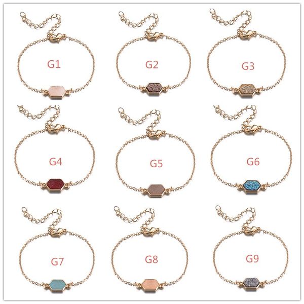 fashion druzy drusy bracelet geometry pentagon 9colors imitate natural stone resin chain bracelet bangle for women brand jewelry, Golden;silver
fashion druzy drusy bracelet geometry pentagon 9colors imitate natural stone resin chain bracelet bangle for women brand jewelry, Golden;silver