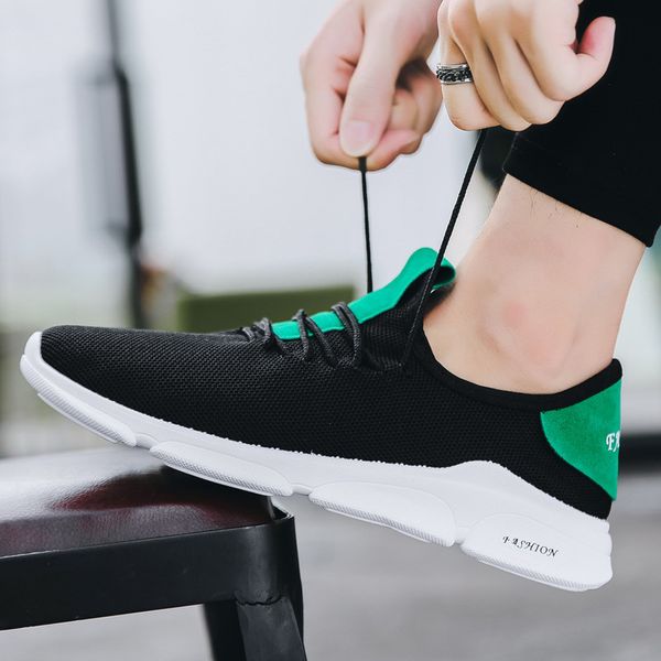 fashion men casual shoes lace-up breathable light male shoes footwear sneakers men trainers, Black
fashion men casual shoes lace-up breathable light male shoes footwear sneakers men trainers, Black