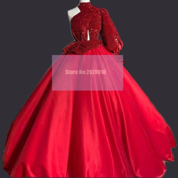 vintage red sequins evening dresses one shoulder puff long sleeves prom gowns abiye satin ball gowns real image party dress, White;black
vintage red sequins evening dresses one shoulder puff long sleeves prom gowns abiye satin ball gowns real image party dress, White;black