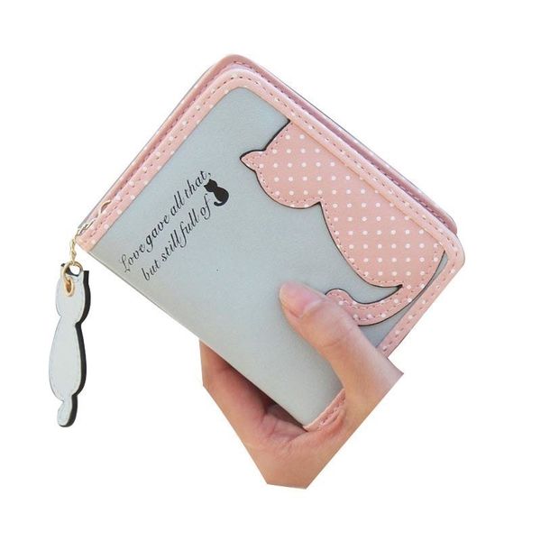 fashion small wallet women short brand cute female purse pu leather cat design girls lady zipper wallets card holder bags, Red;black
fashion small wallet women short brand cute female purse pu leather cat design girls lady zipper wallets card holder bags, Red;black