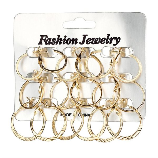 hoop & huggie 9pair gold color big circle earrings set for women vintage steampunk ear clip wedding party jewelry gift, Golden;silver
hoop & huggie 9pair gold color big circle earrings set for women vintage steampunk ear clip wedding party jewelry gift, Golden;silver