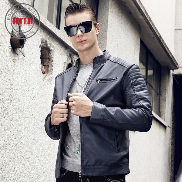 htlb 2017 new men's autumn fashion motorcycle pu leather jacket coat men winter casual warm coat fleece faux leather jacket men, Black 
htlb 2017 new men's autumn fashion motorcycle pu leather jacket coat men winter casual warm coat fleece faux leather jacket men, Black