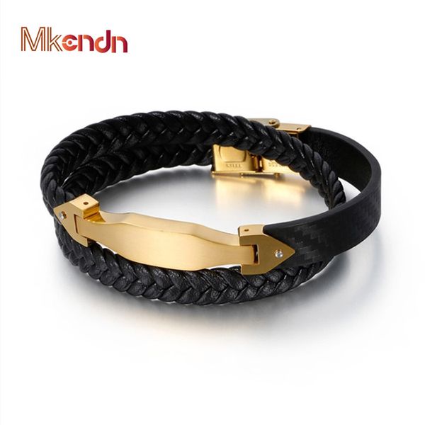 mkendn double layer braid genuine leather bracelet titanium stainless steel magnetic buckle bracelet men homme pulseras, Golden;silver
mkendn double layer braid genuine leather bracelet titanium stainless steel magnetic buckle bracelet men homme pulseras, Golden;silver