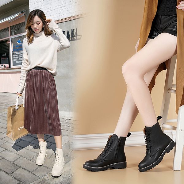 2019 breathable martin boots female england wind wild short boots female plus velvet leather shoes lady leather boots, Black
2019 breathable martin boots female england wind wild short boots female plus velvet leather shoes lady leather boots, Black
