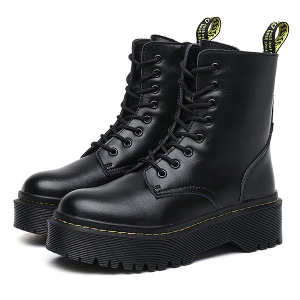 women boots genuine leather boots with flat platform women shoes autumn winter ladies ankle female botas mujer, Black
women boots genuine leather boots with flat platform women shoes autumn winter ladies ankle female botas mujer, Black