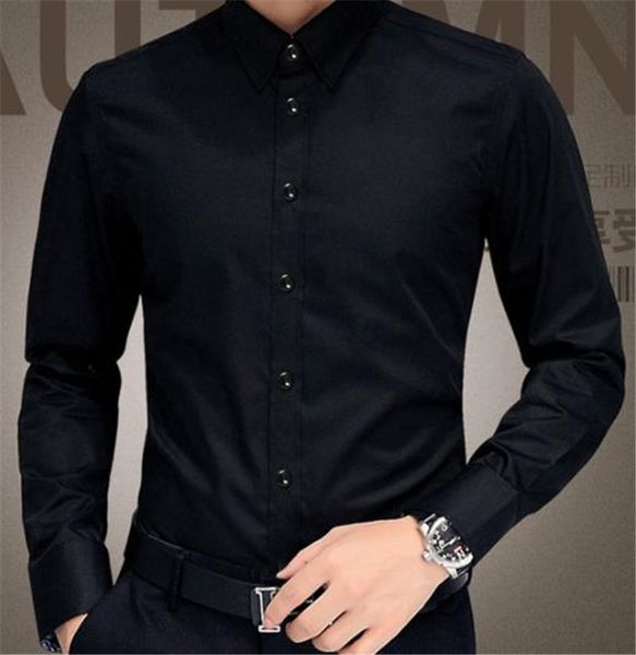 solid color mens designer shirts slim single breasted turn down collar long sleeve mens shirts males clothing, White;black
solid color mens designer shirts slim single breasted turn down collar long sleeve mens shirts males clothing, White;black
