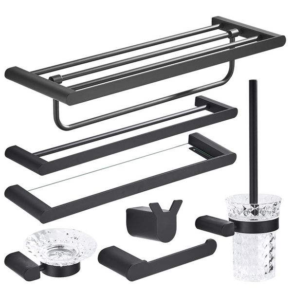 nordic 304 stainless steel towel rack black matte shower caddy shlef bathroom hardware set wall mounted toilet paper holder
nordic 304 stainless steel towel rack black matte shower caddy shlef bathroom hardware set wall mounted toilet paper holder