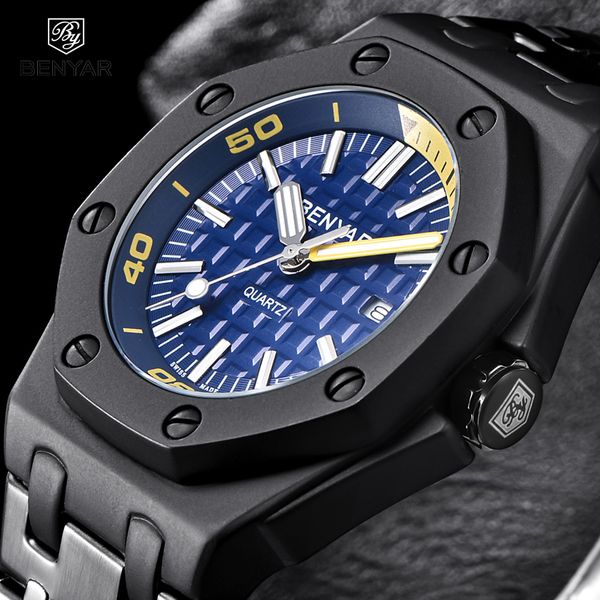 benyar new creative men's watches casual fashion waterproof business watch men stainless steel wristwatch mens reloj hombre gift, Slivery;brown
benyar new creative men's watches casual fashion waterproof business watch men stainless steel wristwatch mens reloj hombre gift, Slivery;brown