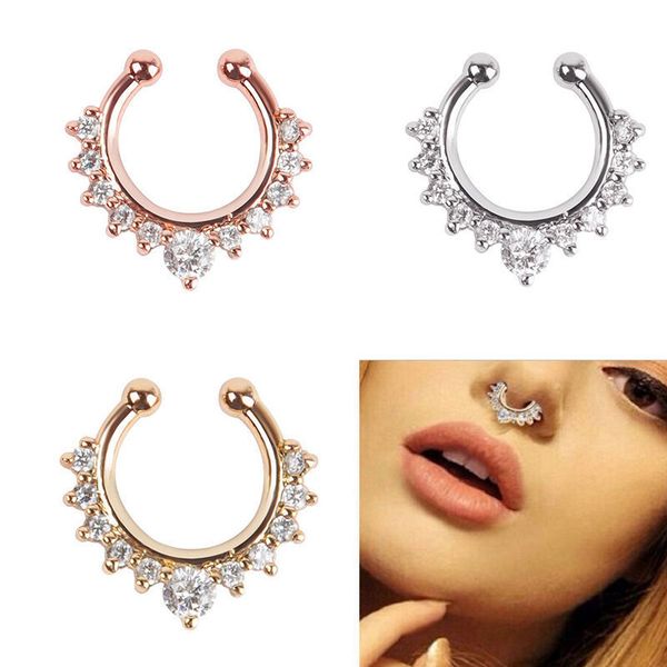 europe and america 8 mm crystal fake nose ring foreign trade false nose stud women's fashion and personality piercing jewelry no, Silver
europe and america 8 mm crystal fake nose ring foreign trade false nose stud women's fashion and personality piercing jewelry no, Silver