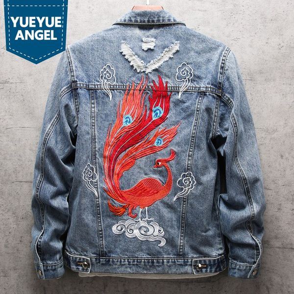 harajuka phoenix embroidery mens denim jackets long sleeve single breasted lapel punk hole ripped male casual coats plus size, Black;brown
harajuka phoenix embroidery mens denim jackets long sleeve single breasted lapel punk hole ripped male casual coats plus size, Black;brown