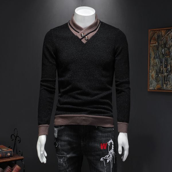 men's long sleeves 2019 autumn and winter new tide men's pullover sweater slim casual male cross collar sweater, White;black
men's long sleeves 2019 autumn and winter new tide men's pullover sweater slim casual male cross collar sweater, White;black