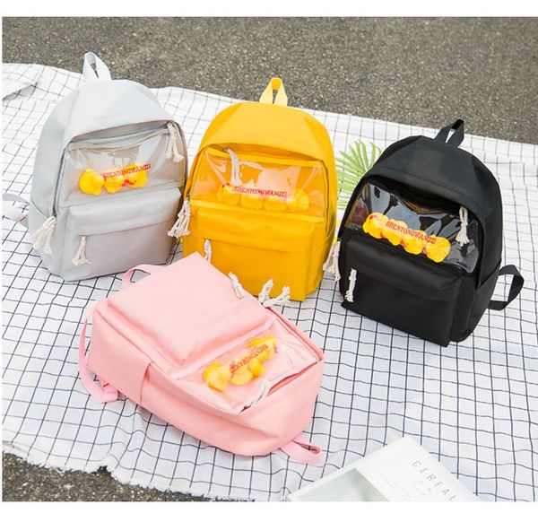 cute canvas women backpack transparent children packbag duck toy school bag for teenage girl women bagpack backbag rucksack 2019
cute canvas women backpack transparent children packbag duck toy school bag for teenage girl women bagpack backbag rucksack 2019