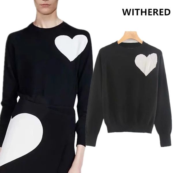 withered 2019 autumn and winter new arrivals vintage love embroidery o-neck pullovers black basic sweater women pull femme, White;black
withered 2019 autumn and winter new arrivals vintage love embroidery o-neck pullovers black basic sweater women pull femme, White;black