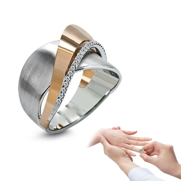 two tones rings women wedding ring size 6-10 finger hoop gift jewelry lady girl bride @m23, Slivery;golden
two tones rings women wedding ring size 6-10 finger hoop gift jewelry lady girl bride @m23, Slivery;golden