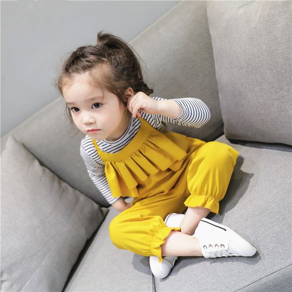 2019 new spring item girl моды костюм, включая suspender брюки + с длинным рукавом футболка 2pcs за комплект, White
2019 new spring item girl моды костюм, включая suspender брюки + с длинным рукавом футболка 2pcs за комплект, White