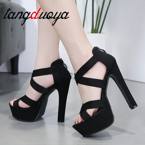 2019 primavera verano 14cm moda gruesa con sandalias boca de pescado zapatos de tacón alto sandalias huecas plataforma tacones altos negro, Black
2019 primavera verano 14cm moda gruesa con sandalias boca de pescado zapatos de tacón alto sandalias huecas plataforma tacones altos negro, Black