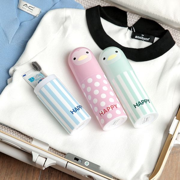 1pcs pp korean version of the cute easy colorful toothbrush box fresh portable tubular catoon with cover antibacterial storage
1pcs pp korean version of the cute easy colorful toothbrush box fresh portable tubular catoon with cover antibacterial storage