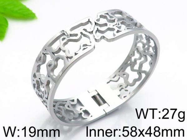 foreign trade bear hollow bracelet open snap buckle stainless steel non-fading jewelry, Golden;silver
foreign trade bear hollow bracelet open snap buckle stainless steel non-fading jewelry, Golden;silver