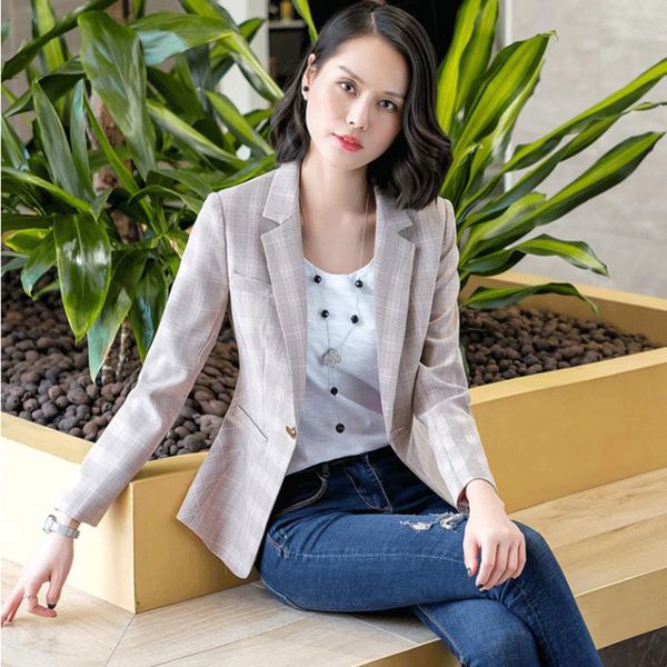 women's suits & blazers women spring autumn v-neck one button retro plaid suit jacket female long-sleeved british blazer 2021 a1009, White;black
women's suits & blazers women spring autumn v-neck one button retro plaid suit jacket female long-sleeved british blazer 2021 a1009, White;black