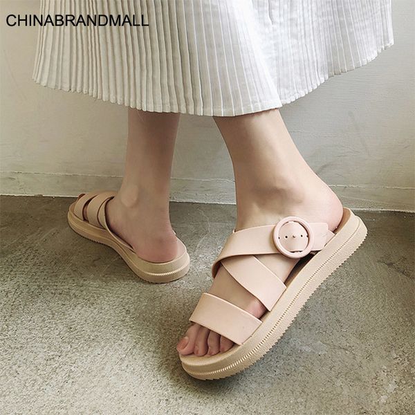 women summer pvc slip on thick bottom flat slippers woman open toe casual shoes female non slip slides lady slides, Black
women summer pvc slip on thick bottom flat slippers woman open toe casual shoes female non slip slides lady slides, Black