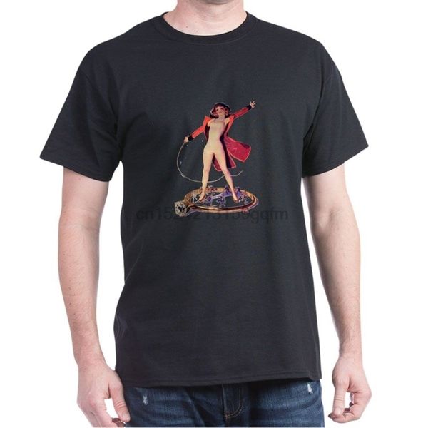 pin-up girl dark t-shirt, White;black