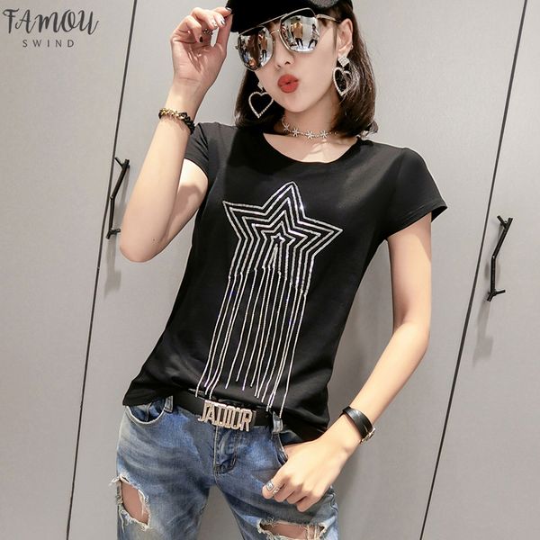 solid o neck tshirt 2020 new summer star beading street fashion cotton clothes shirt camiseta mujer black white t94803l
solid o neck tshirt 2020 new summer star beading street fashion cotton clothes shirt camiseta mujer black white t94803l