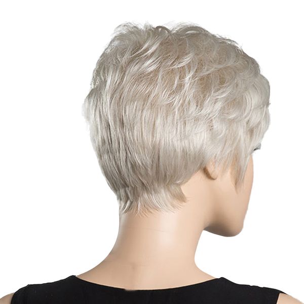 chic short wigs for elegant women real human hair & bangs fluffy layered wig silver gary for cosplay party dress, Black
chic short wigs for elegant women real human hair & bangs fluffy layered wig silver gary for cosplay party dress, Black
