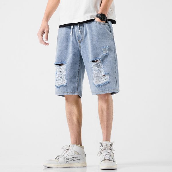 summer 2020 new men's japanese loose loose denim shorts youth straight elastic waist casual pants, Blue
summer 2020 new men's japanese loose loose denim shorts youth straight elastic waist casual pants, Blue