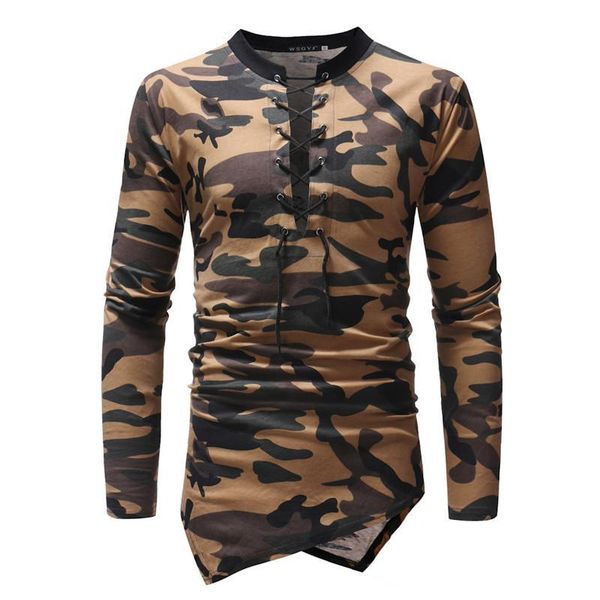 designer tshirts personality tie neckline slim irregular hem mens tees casual males clothing mens camouflage print, White;black
designer tshirts personality tie neckline slim irregular hem mens tees casual males clothing mens camouflage print, White;black