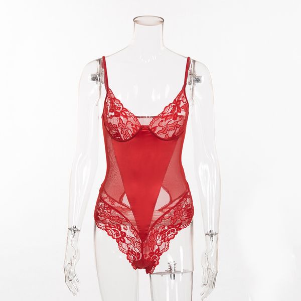 2019 new satin stitching mesh lace fun onesies women appeal underwear suit, Red;black
2019 new satin stitching mesh lace fun onesies women appeal underwear suit, Red;black