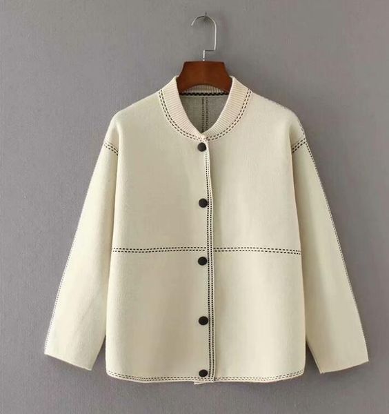 women's autumn winter yarn knitted cardigans female casual loose plus size contrast color sweater outwear tb803, White;black
women's autumn winter yarn knitted cardigans female casual loose plus size contrast color sweater outwear tb803, White;black