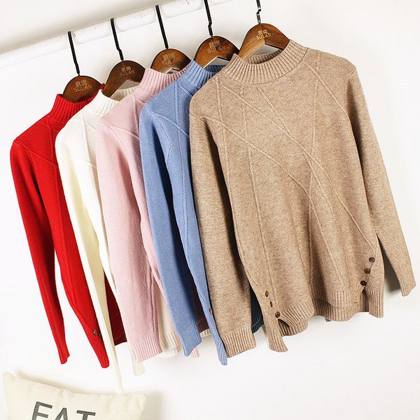 women's sweaters 2021 sweater women solid color half high collar knitted pullover irregular bottom edge, White;black
women's sweaters 2021 sweater women solid color half high collar knitted pullover irregular bottom edge, White;black