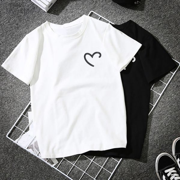 20 women girls plus size heart shaped print tees shirt short sleeve t shirt ladies clothing blanco mujer, White
20 women girls plus size heart shaped print tees shirt short sleeve t shirt ladies clothing blanco mujer, White